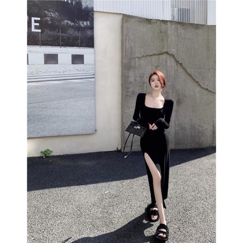 Đầm Body bigsize Xẻ Đùi Siêu Hack Dáng