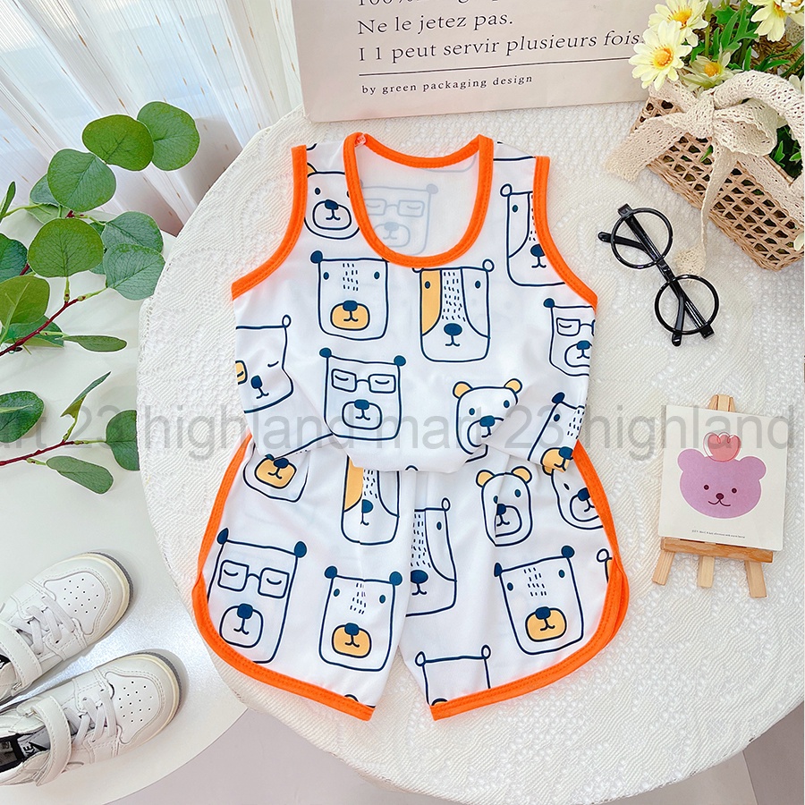 Tổng Hợp Bộ Ba Lỗ Thun Lạnh In Họa Tiết Dễ Thương Cho Bé