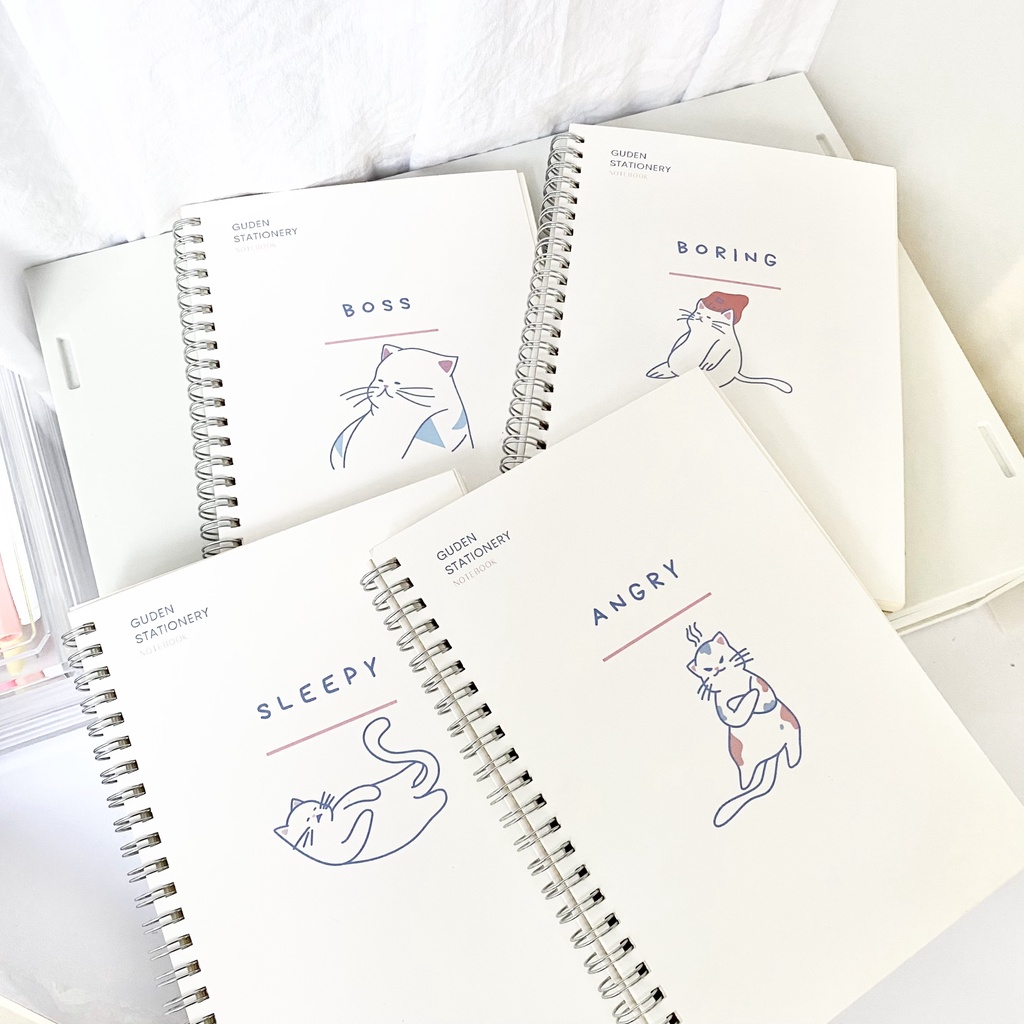 Vở kẻ ngang/vở kẻ caro in tên cá nhân cỡ B5 THE CAT_Guden Stationery