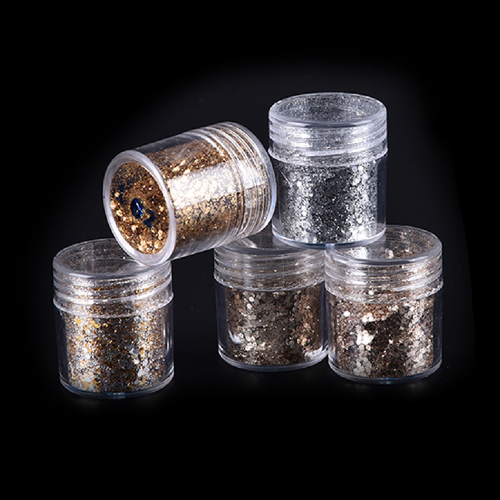 Lọ Bột Kim Tuyến Lấp Lánh 3D Màu Sắc Bạc Trang Trí Móng Tay Nghệ Thuật 10ml