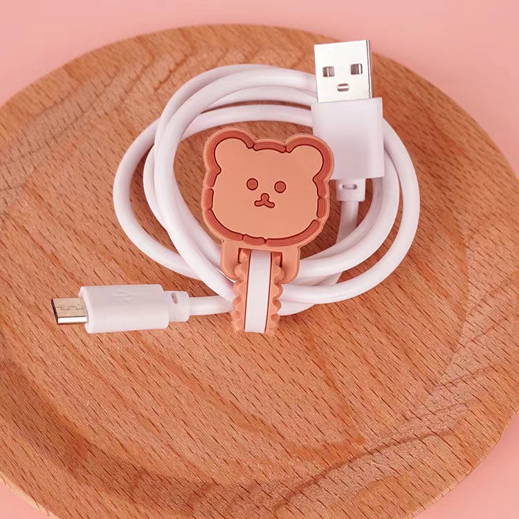 💫Mua 10 tặng 2💫Thiết Bị Quấn Dây Cáp Sạc Điện Thoại Di Động Hình Hoạt Hình Sáng Tạo Dễ Thương Kèm Hộp Đựng