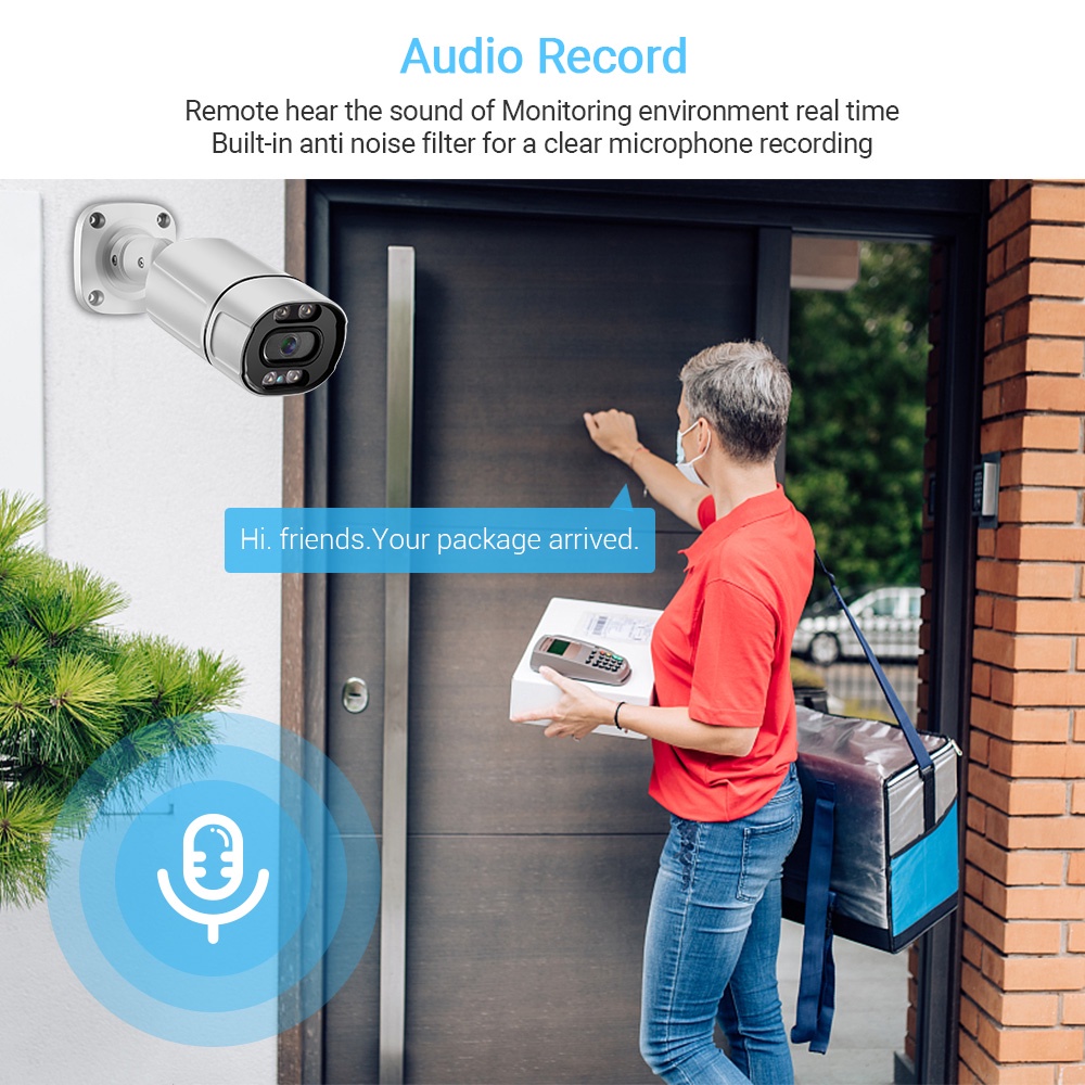 Máy ảnh Camera IPC ngoài trời poe camera 3MP 4MP 5MP H.265 Camera