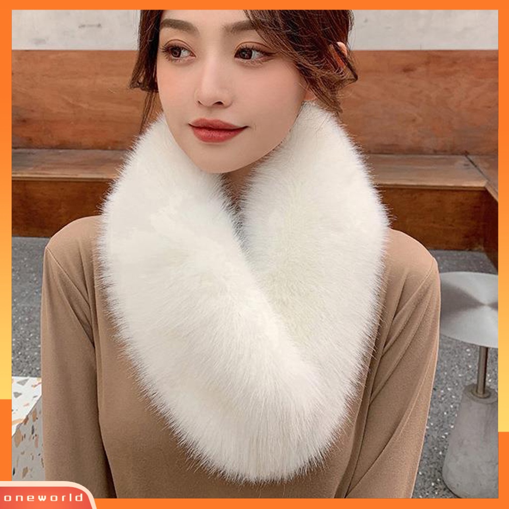 |Áo Thun In Hình ONEOR Thời Trang Năng Động| Kẹp Khăn Choàng Cổ Bằng Lông Nhân Tạo Màu Trơn Ấm Áp Thời Trang Mùa Đông Cho Nữ