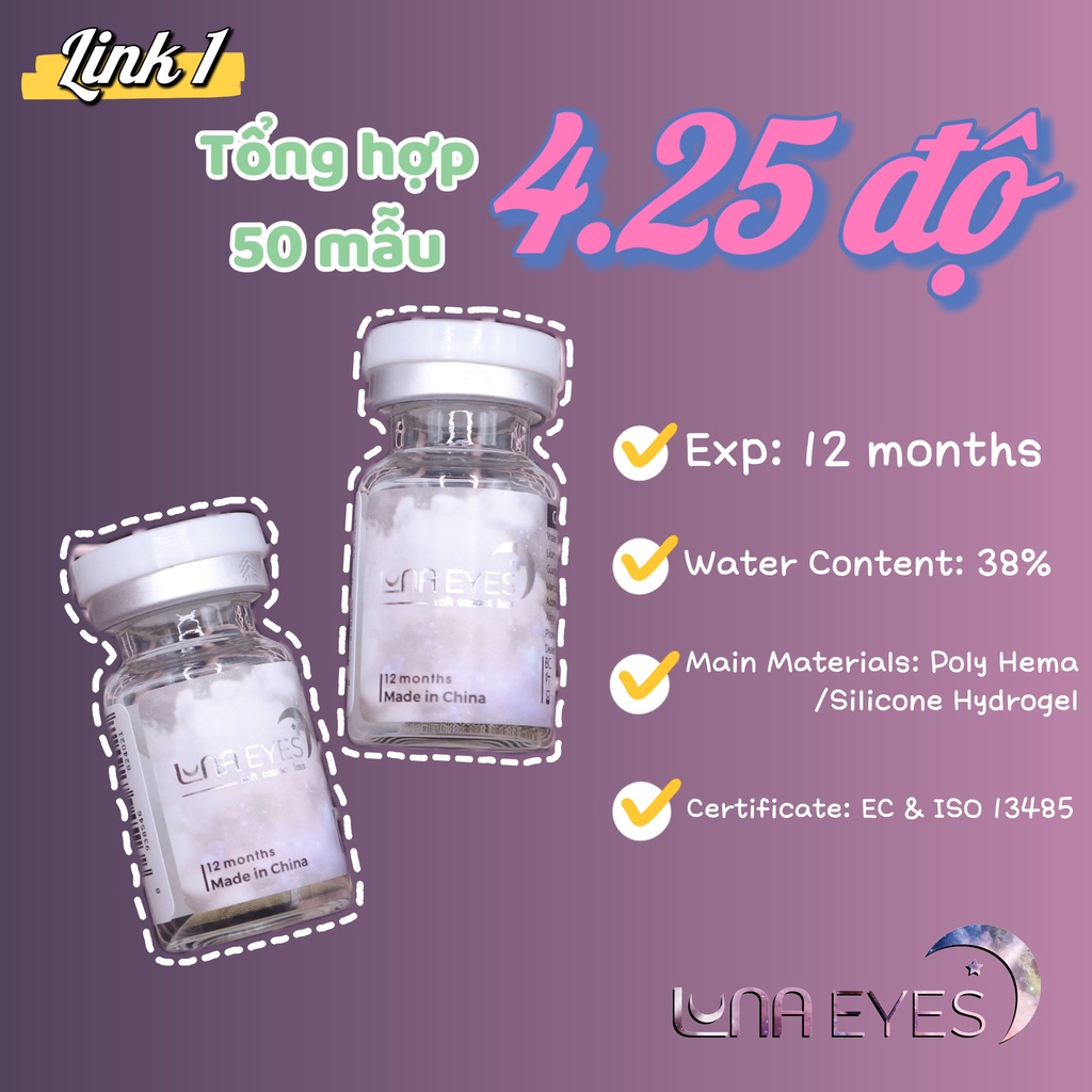 [link1] Kính áp tròng LUNA EYES 4.25 Độ (lens mắt cận 4.25 độ)