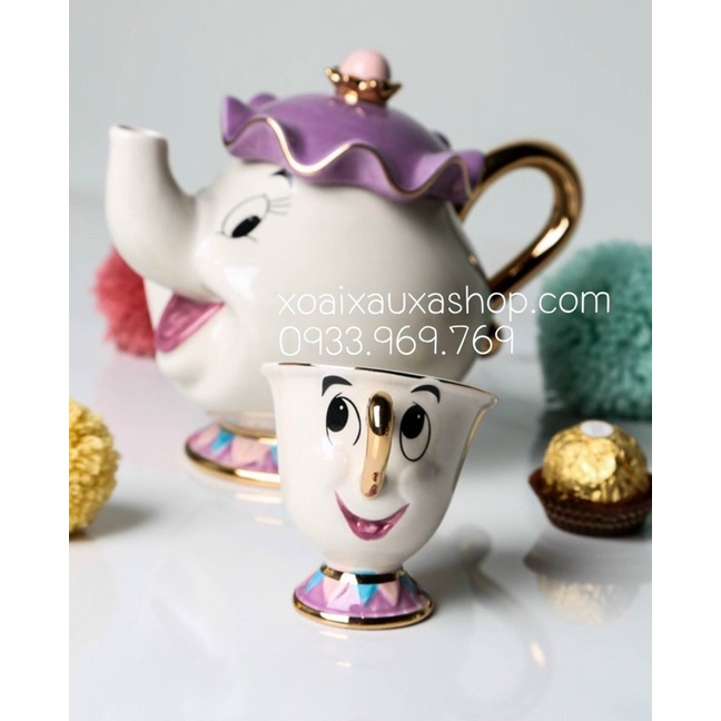 bộ ấm trà 3D Disney Beauty & the beast hàng store