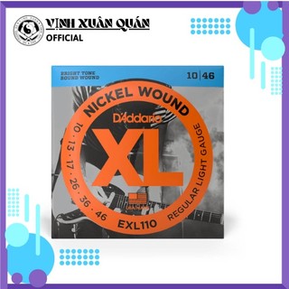 Dây đàn guitar điện d'addario chính hãng exl 110 . dây số 010 - 046 .