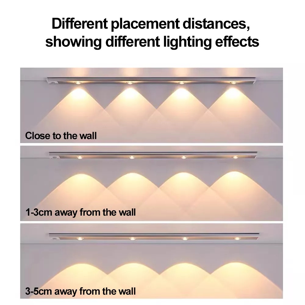 Đèn LED 20 / 30 / 40CM Siêu Mỏng Cảm Biến Chuyển Động Không Dây Gắn Tủ Quần Áo / Tủ Quần Áo
