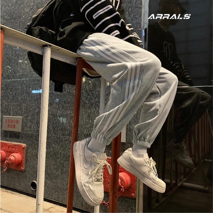 Quần Legging Thể Thao Phối Ba Sọc Phong Cách Hàn Quốc Mới Cho Nam Nữ