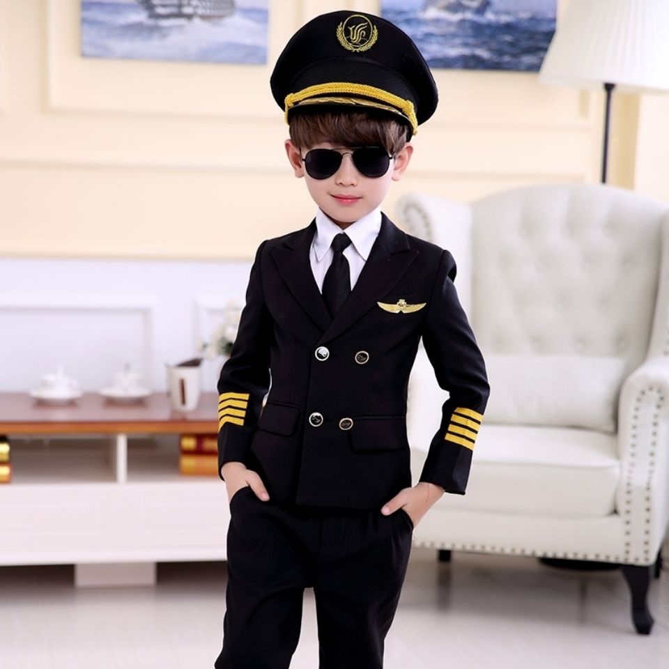 Trang Phục Phi Công Cho Bé Trai Và Bé Gái Hình captain America Biểu Diễn
