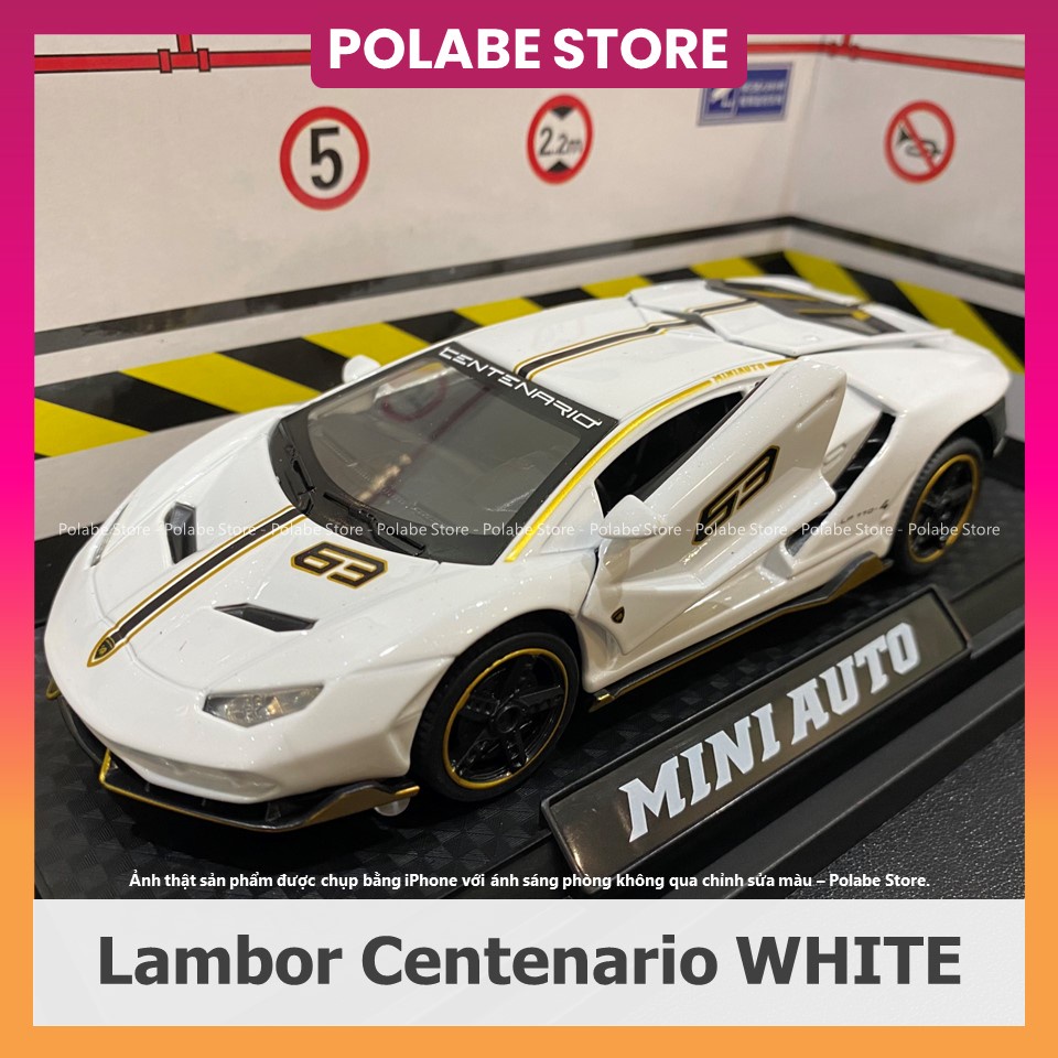 Mô hình xe kim loại Lamborghini Centenario LP770-4 ô tô tỉ lệ 1:32 hãng MINIAUTO cao cấp - Polabe Store
