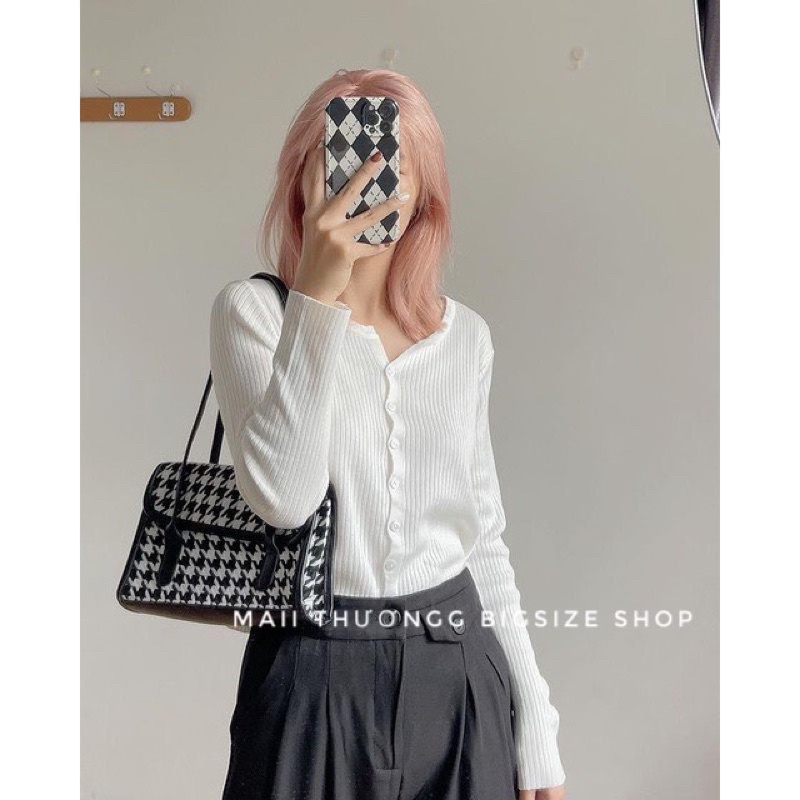 A57 Áo Nút Vuông Tay Dài Nhiều Màu Maii Thươngg Bigsize