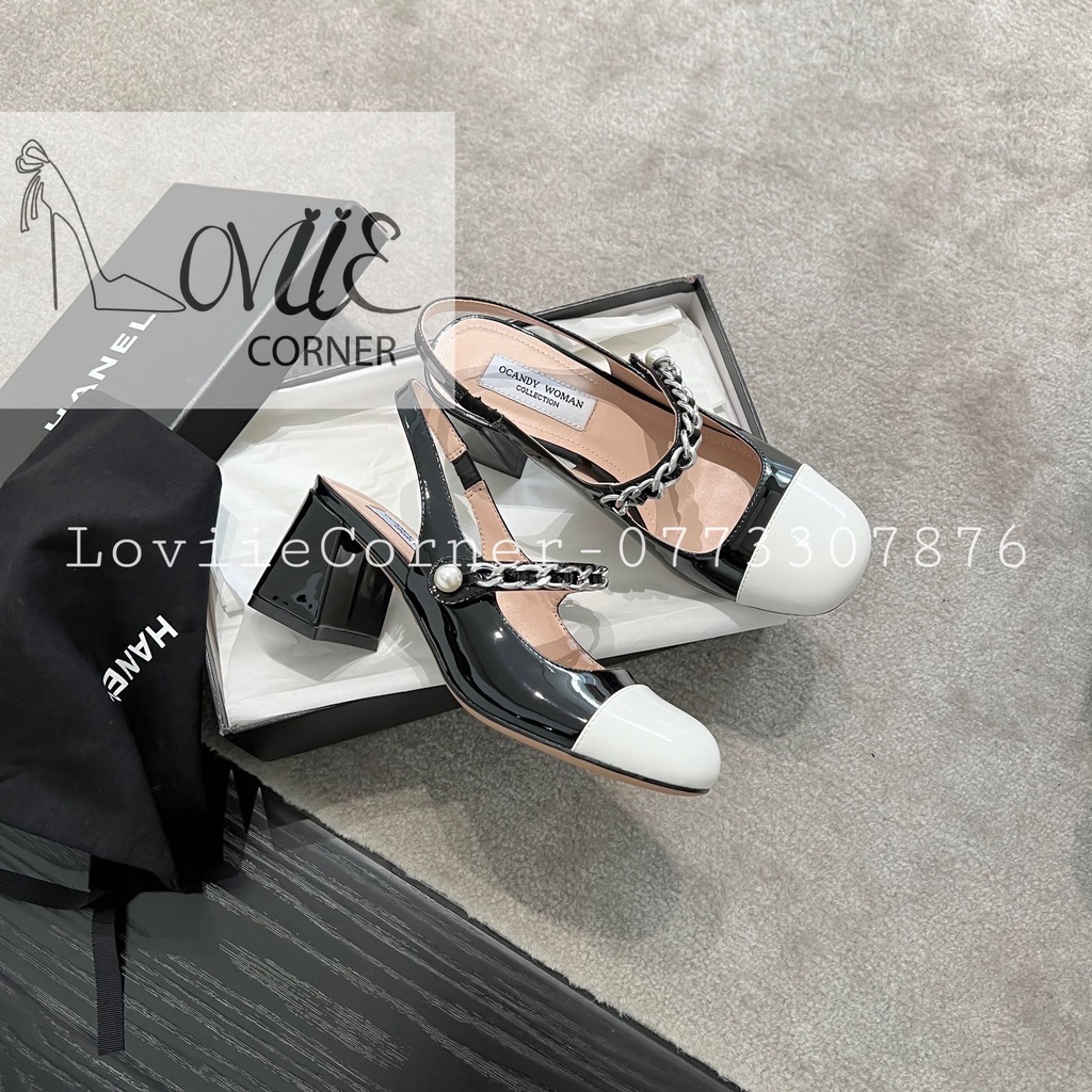 SỤC NỮ LOVIIE CORNER - GIÀY THỜI TRANG BÍT MŨI PHỐI XÍCH ĐẾ VUÔNG 5 PHÂN G220216 G220316