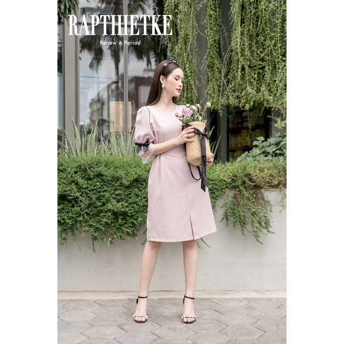 RẬP - Đầm Hồng Tay Ren Nhún Eo - PASTEL 06