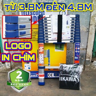 Thang nhôm rút đơn chính hãng nikawa nk-38, nk-44, nk-48 đai nhựa thiết kế mới, bảo hành 2 năm