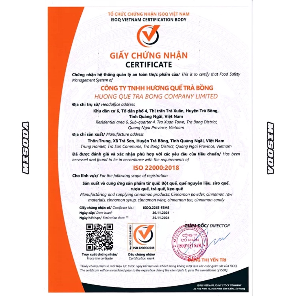 Nước súc miệng Hương Quế Trà Bồng diệt khuẩn, thành phần tự nhiên, an toàn cho sức khỏe 350ml