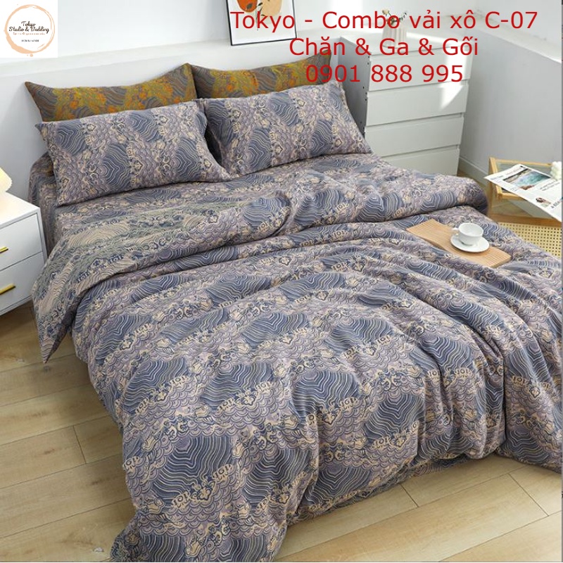 TH_Chăn vỏ, Ga Gối vải Xô Organic cotton dòng cao cấp