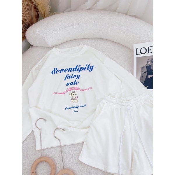 SÉT THUN ÁO TRẮNG IN CHỮ + QUẦN CHUN RÚT DÂY