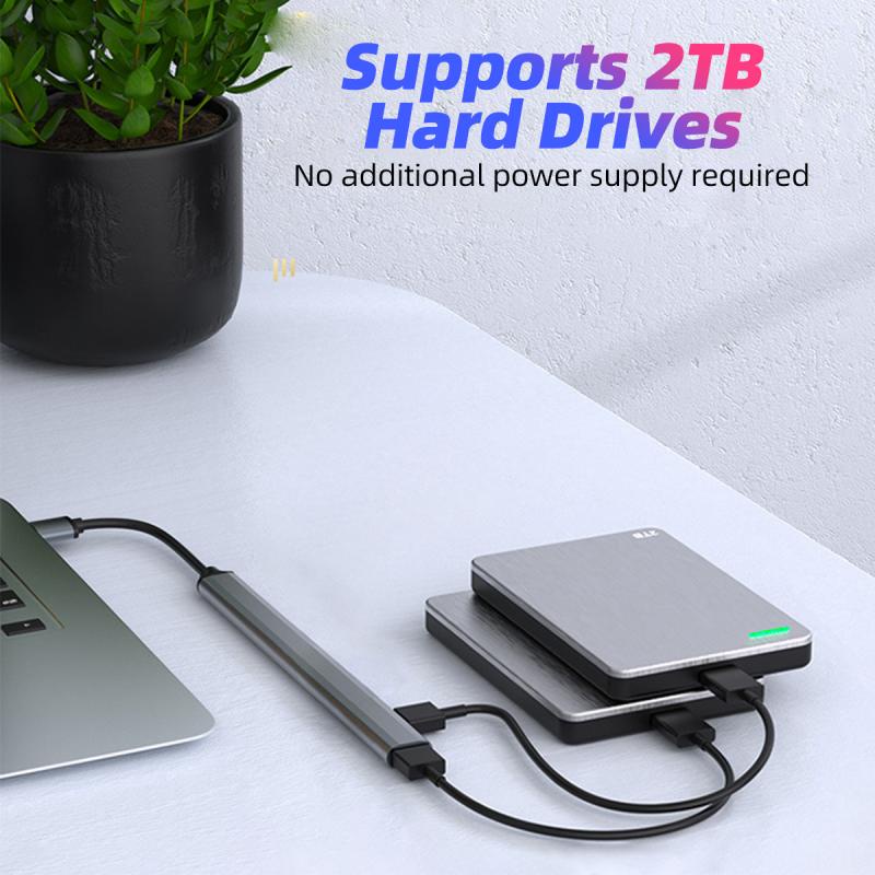 Hub chia cổng HDOORLINK 7 trong 1/ 4 trong 1 USB 3.0 Type C tốc độ cao thích hợp cho chuột và bàn phím máy tính