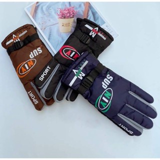 Găng tay phao đi xe máy Nam Lót lông , 3 lớp chống trượt