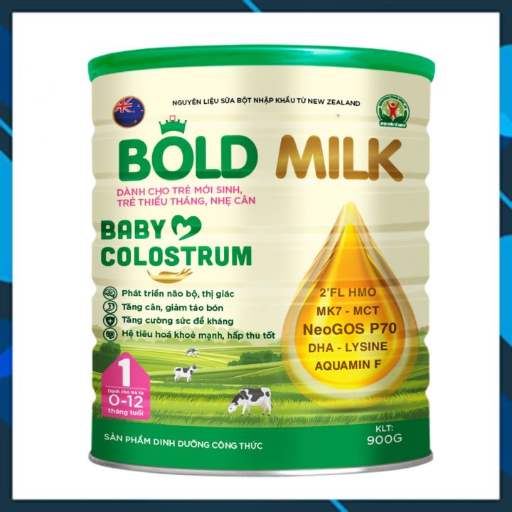 Sữa cho trẻ sơ sinh Bold Milk Baby Colostrum, hỗ trợ trẻ sinh non, sinh thiếu tháng, nhẹ cân - Hộp 900gr