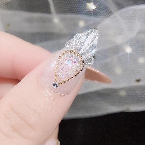 Dây Bi Mềm Dẻo Tạo Kiểu 25cm | Màu Vàng Bạc Trang Trí Móng