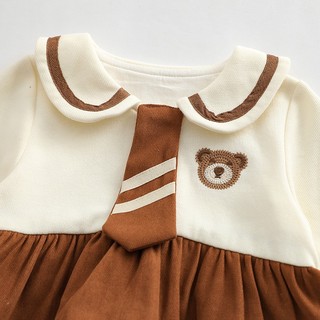 xả kho - Cặp body cà vạt nâu cho bé