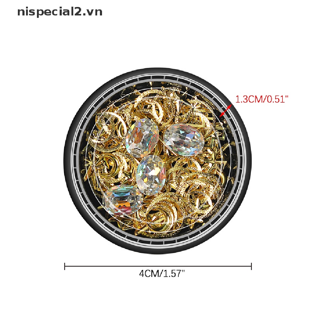 [nispecial2] Hạt Kim Sa Hình Ngôi Sao Mặt Trăng Trang Trí Móng Tay Nghệ Thuật [VN]