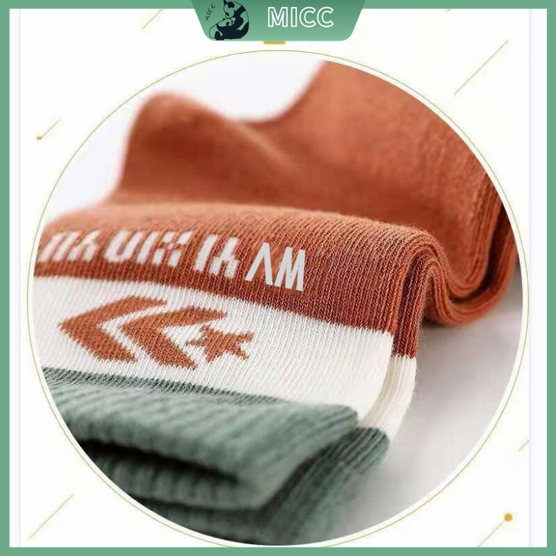 5 Đôi Vớ Bé Trai, Thích Hợp Cho Trẻ 0-13Y, Sọc Đơn Sắc Thoải Mái