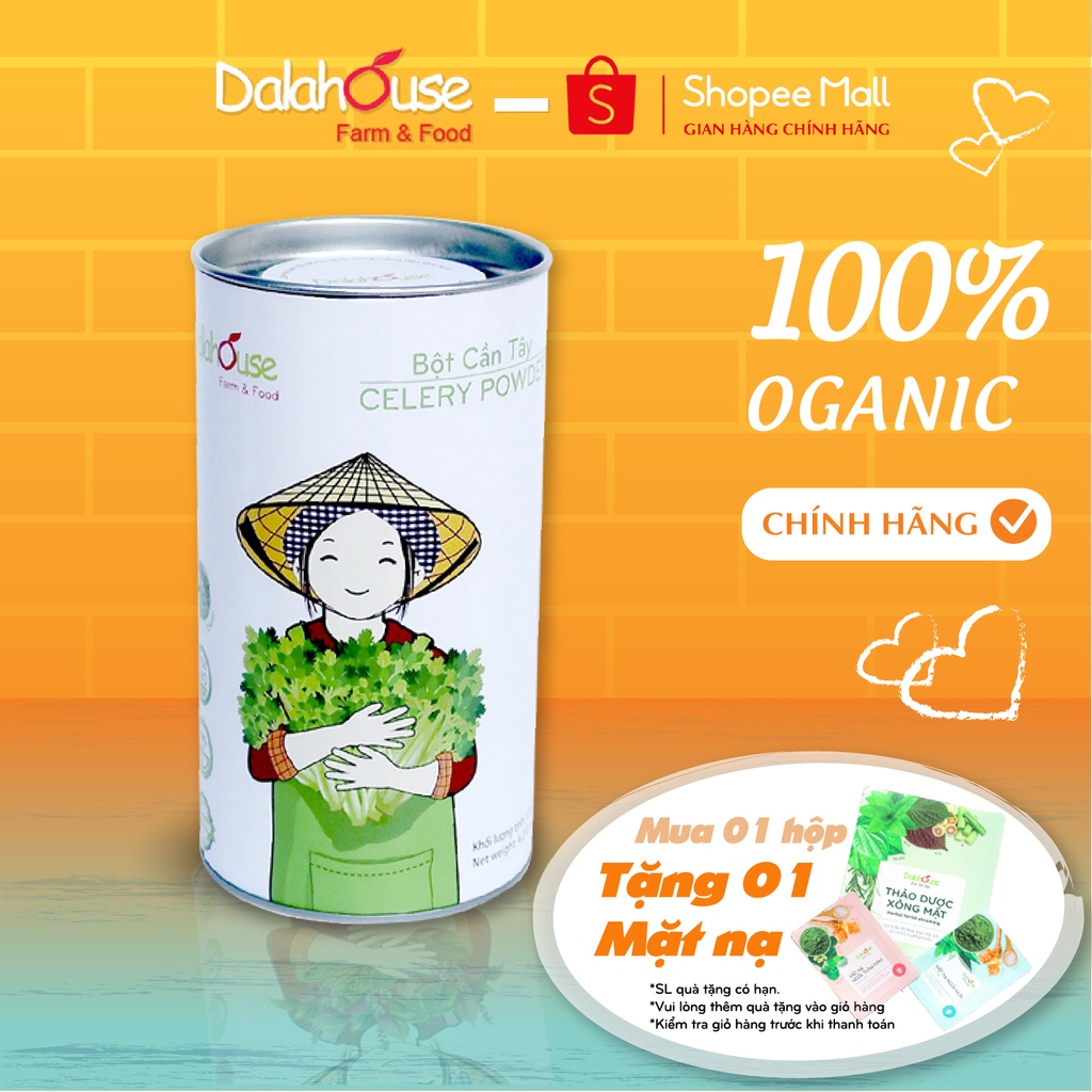 Lon Bột Cần Tây Dalahouse 120g - Giảm Cân, Đẹp Da, Tốt Cho Tim Mạch