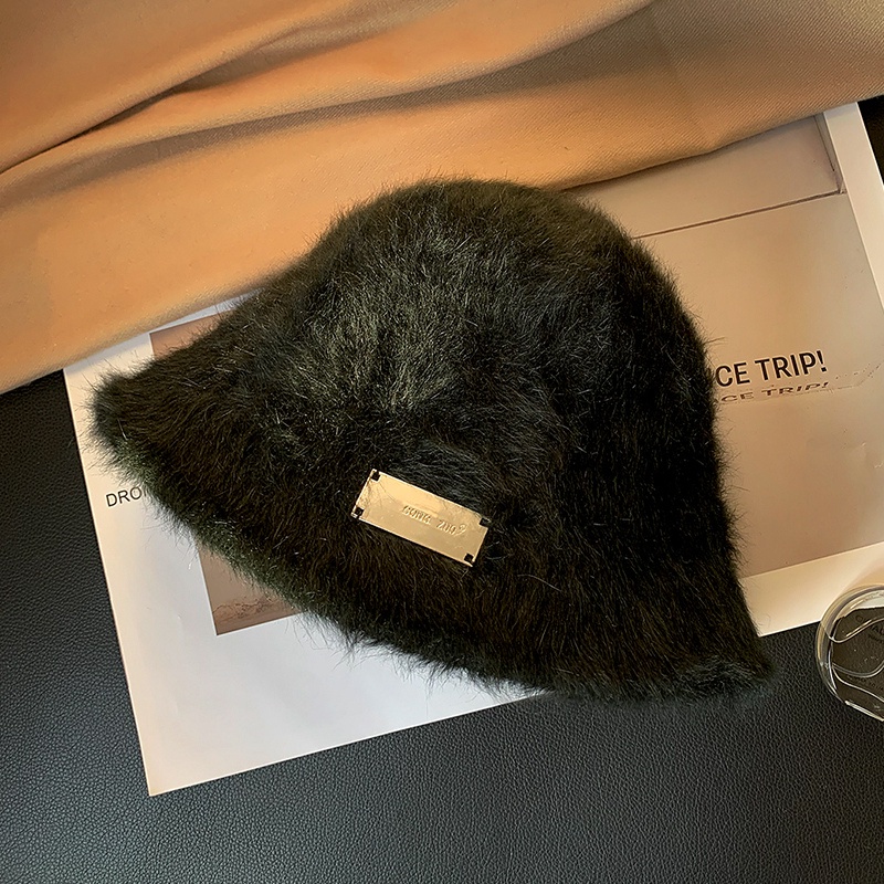 Mũ Bucket Lông Thỏ Giữ Ấm Mùa Đông Phong Cách Hàn Quốc Chất Lượng Cao Cho Nữ