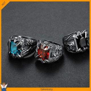 Nhẫn hình móng vuốt rồng đính đá thời trang cho nam