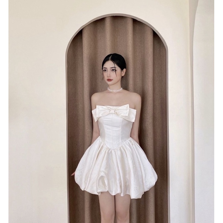 RISKY DRESS/ ĐẦM NƠ CÚP NGỰC TÔN DÁNG TÙNG BÍ PHỒNG NỮ TÍNH(ảnh thật cuối bài -nhận may theo số đo)