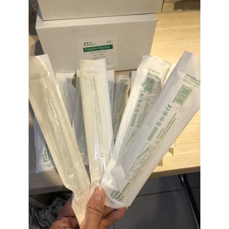 (Lẻ 1 chiếc) Ống bón sữa tiệt trùng, ống nhỏ giọt pipet 3ml, 1ml tiệt trùng cao cấp