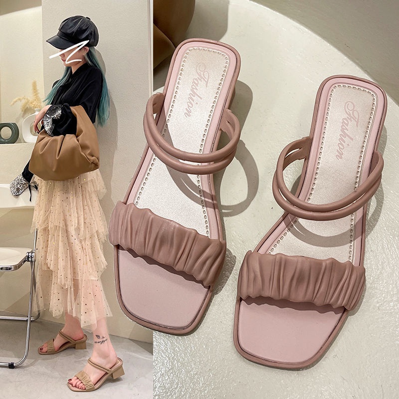 Dép Sandal Cao Gót Đế Xuồng Thời Trang Mùa Hè Hàn Quốc Mới Cho Nữ