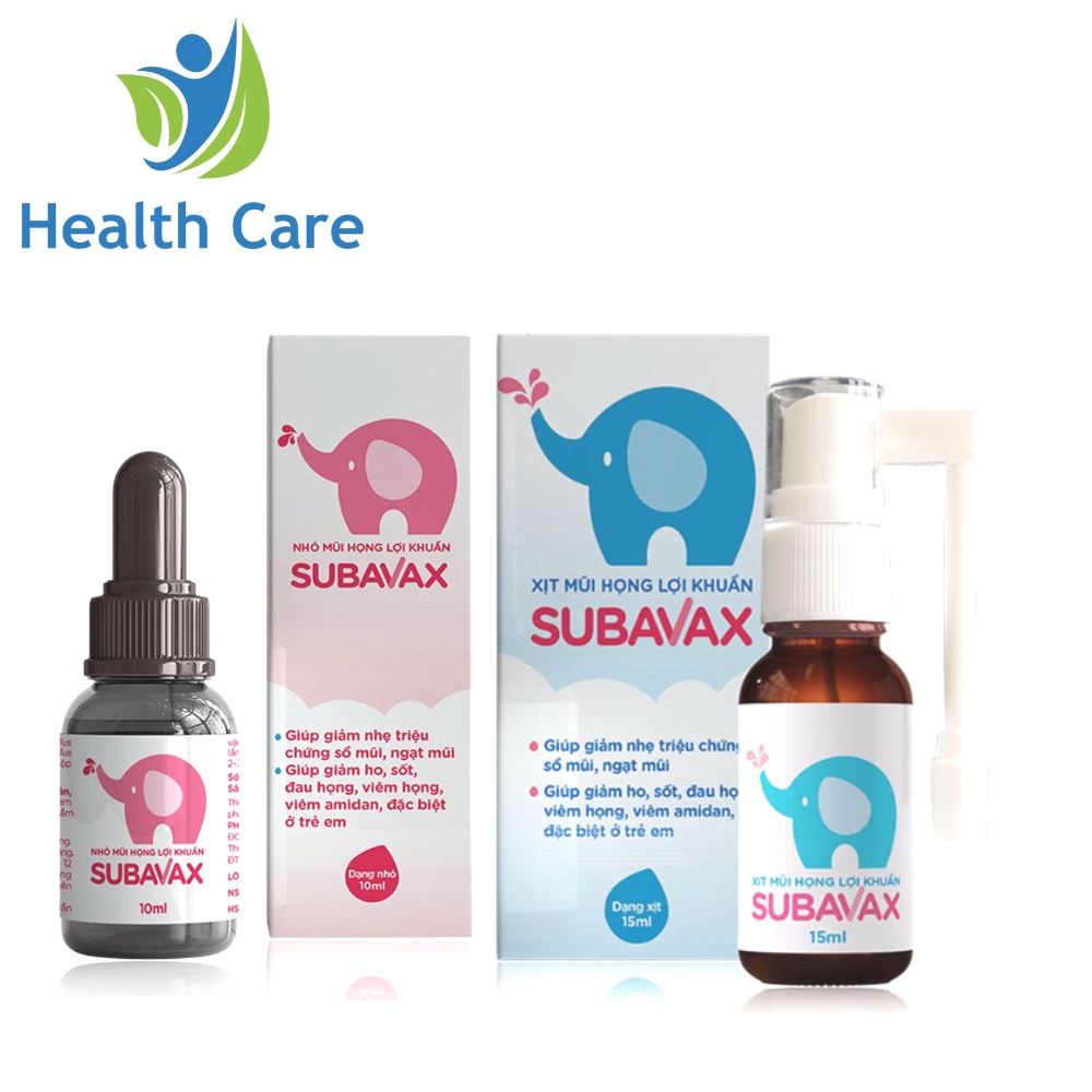 Xịt, nhỏ mũi họng lợi khuẩn Subavax - Dược phẩm Á Âu - hộp 10ml, 15ml
