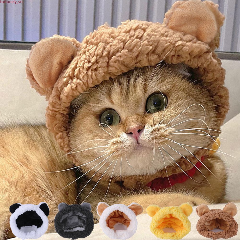 【Ready Stock】 Gấu Hình Nón Cho Mèo Giáng Sinh Bảo Vệ Thú Cưng Chó Cosplay Đầu Mặc York Đồng Màu Mùa Đông Mèo Con trang Phục Phụ Kiện
