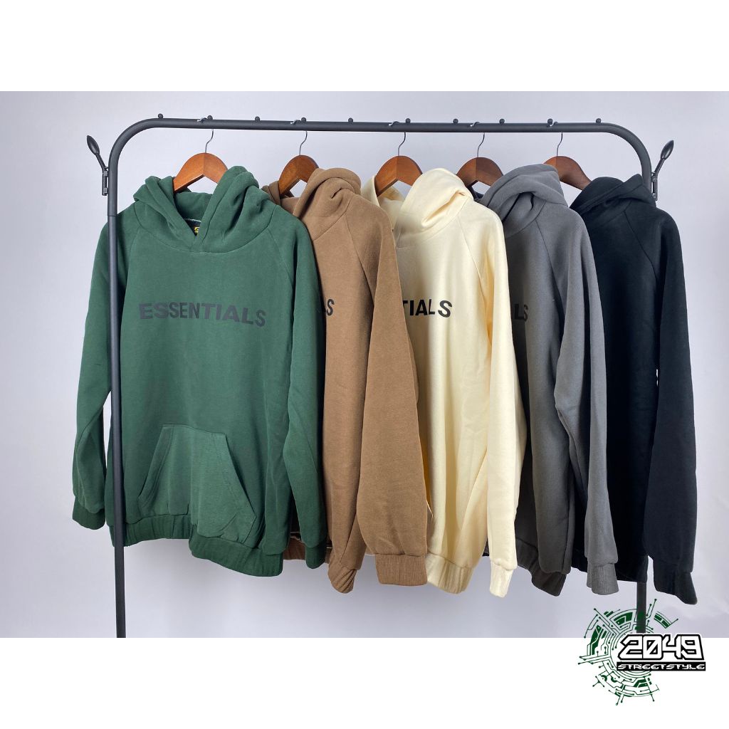 ST42 Áo nỉ hoodie Essentials In cao su nổi 2049Streetstyle , áo nỉ bông unisex nam nữ HÀNG CAO CẤP