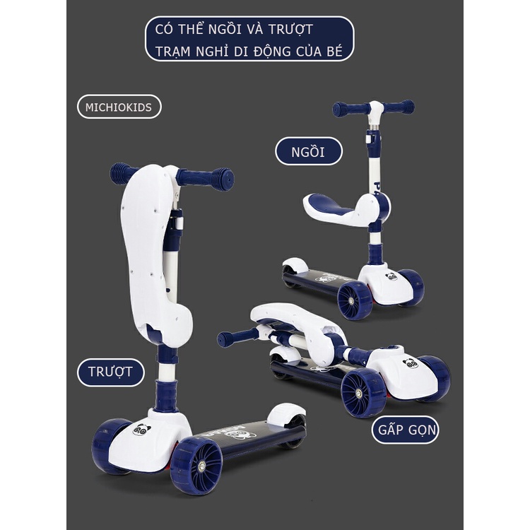 Xe trượt scooter 3 in 1 3 bánh phát sáng có đèn có nhạc cho bé