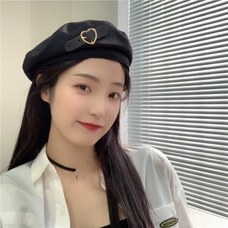 Nón beret nữ Mũ Beret Da Thời Trang Dành