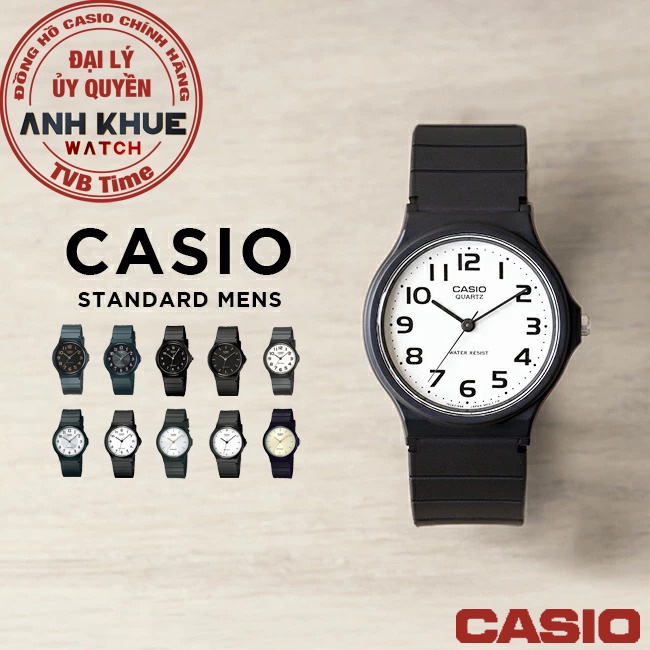 Đồng hồ unisex dây nhựa Casio Standard MQ-24 Series (34mm) – bảo hành 1 năm