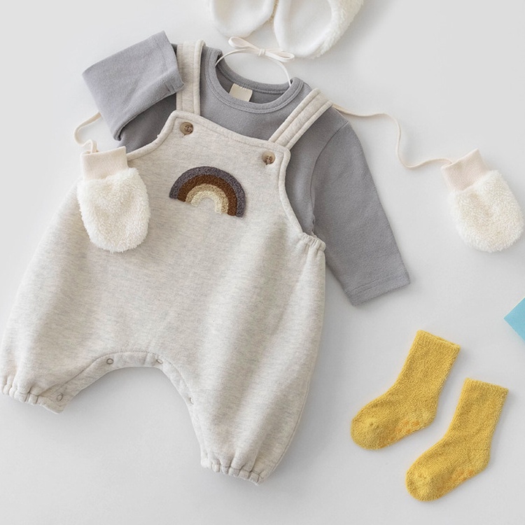 Áo Liền Quần Không Tay Màu Cầu Vồng Xinh Xắn Dành Cho Bé 0-3 Tuổi