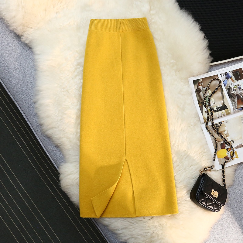 Chân Váy Len Dệt Kim Dáng Ôm Dễ Phối Đồ Thời Trang