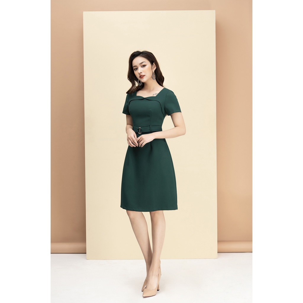 Váy Công Sở Dáng Chữ A Xòe Nhẹ LUPERI Chất Liệu Đũi Xước Hàn Quốc Mềm Mát Không Nhăn Có Co Giãn LFV3131