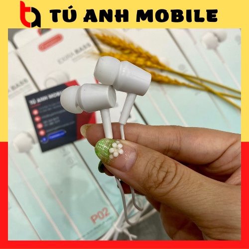 Tai nghe nhét tai có dây jack cắm 3.5mm tích hợp micro giá rẻ chất lượng cao dành cho điện thoại Có núm Su Chống Đau tai