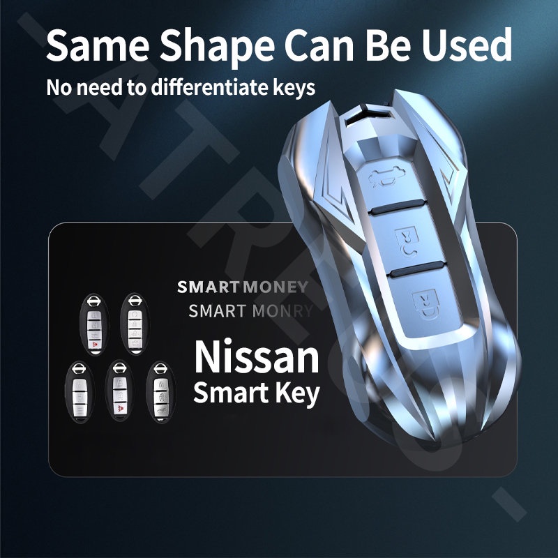 1 Bộ Vỏ Bọc Chìa Khóa Xe Hơi Thể Thao Nissan March Juke Skyline Terrano Gtr Livina Serena Xtrail t31 t30 Bằng Hợp Kim Kẽm