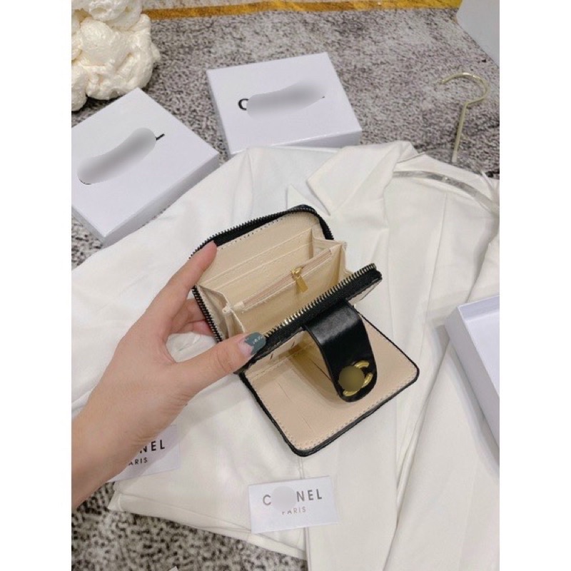 ví mini nữ cầm tay, ví đựng thẻ nhỏ gọn bỏ túi, logo chữ X (ảnh thật)