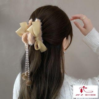 [Miễn Phí Không Bán] Kẹp Tóc Kẹp Cá Mập Phủ Lông Thời Trang Thu Đông