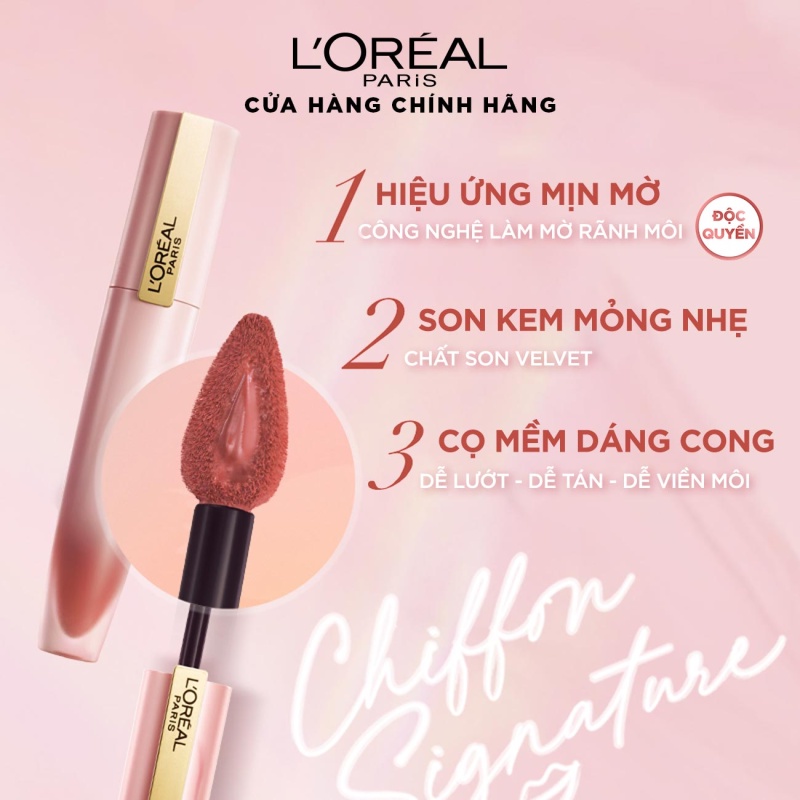 Son tint mịn lì cao cấp L’Oréal Paris Rouge Signature 2.1ml màu 134
