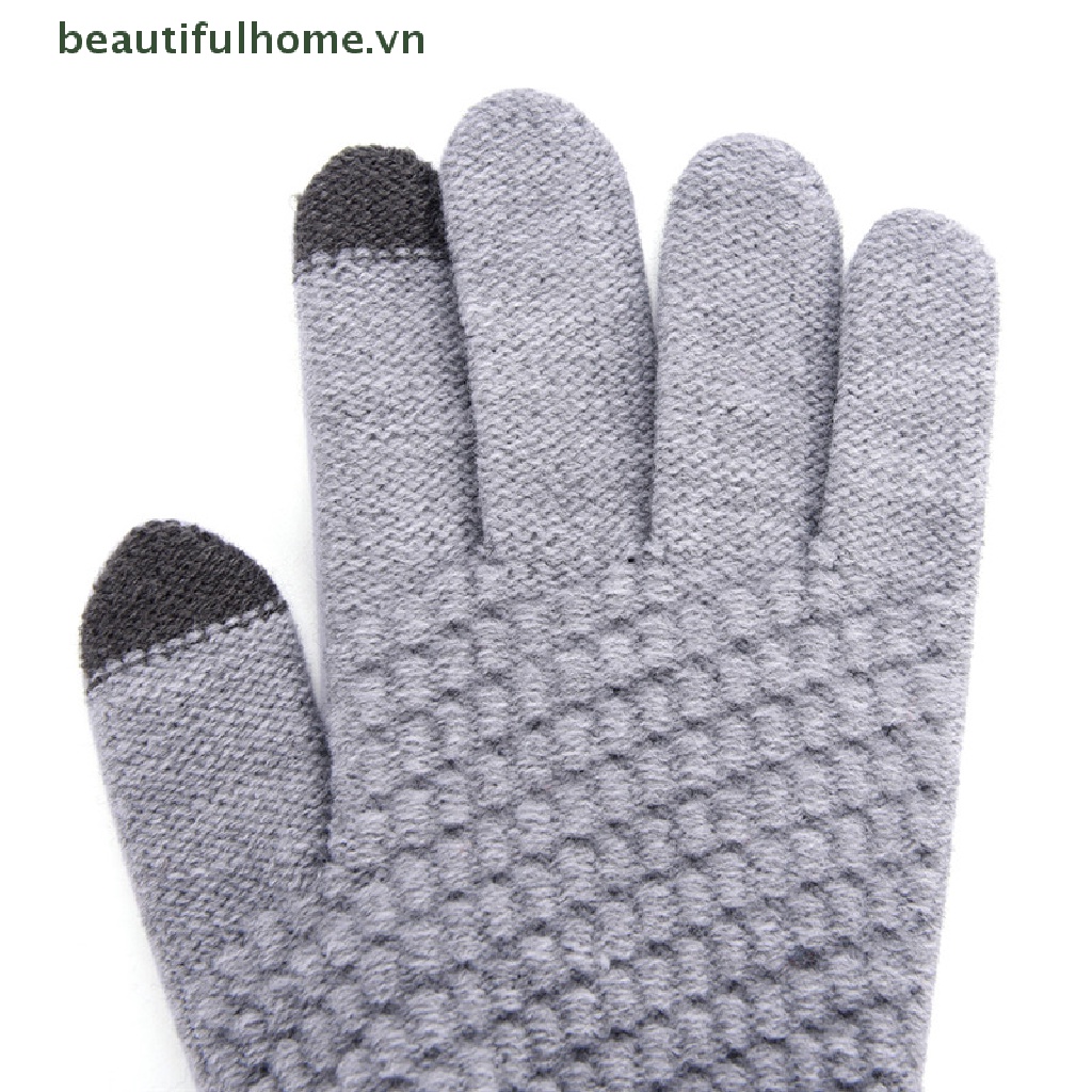 Găng Tay Len Giữ Ấm Mùa Đông Có Thể Sử Dụng Màn Hình Cảm Ứng Dành Cho Nam Nữ