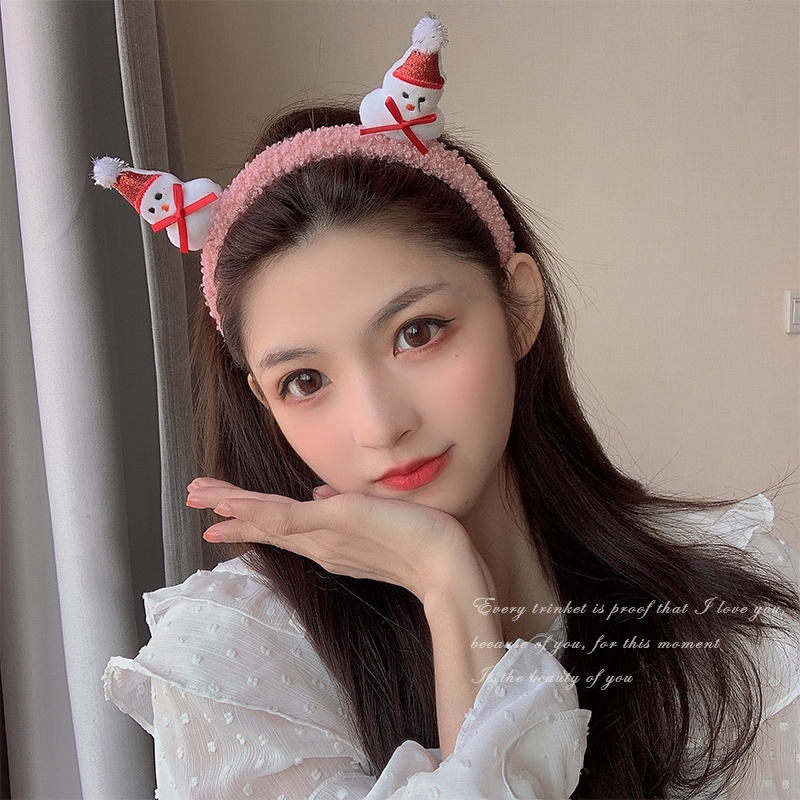 Dây Cột Tóc Bằng Len Lông Cừu Phong Cách Giáng Sinh Thời Trang Hàn Quốc